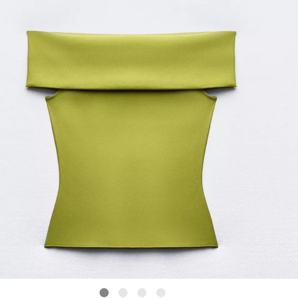 Zara Lime Green Strapless Top  Size:M - Picture 1 of 4